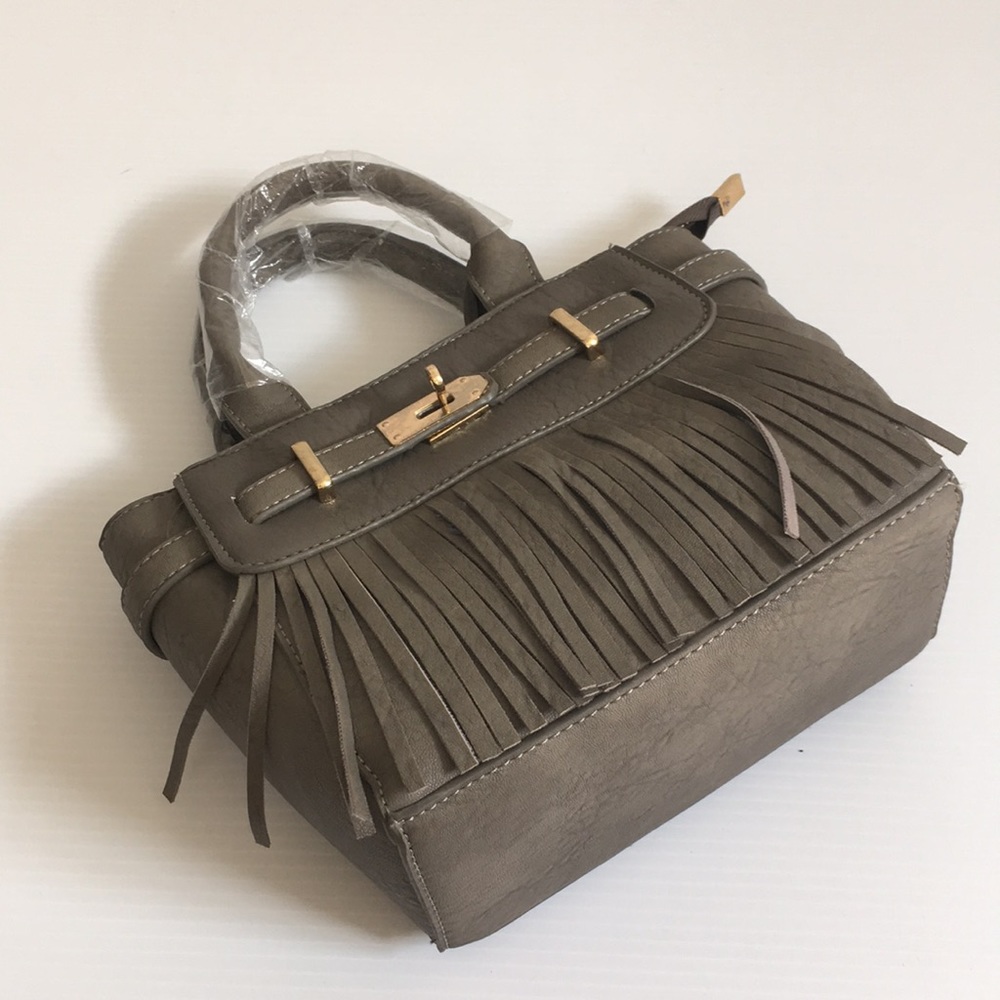 Gray Tassel Handbag